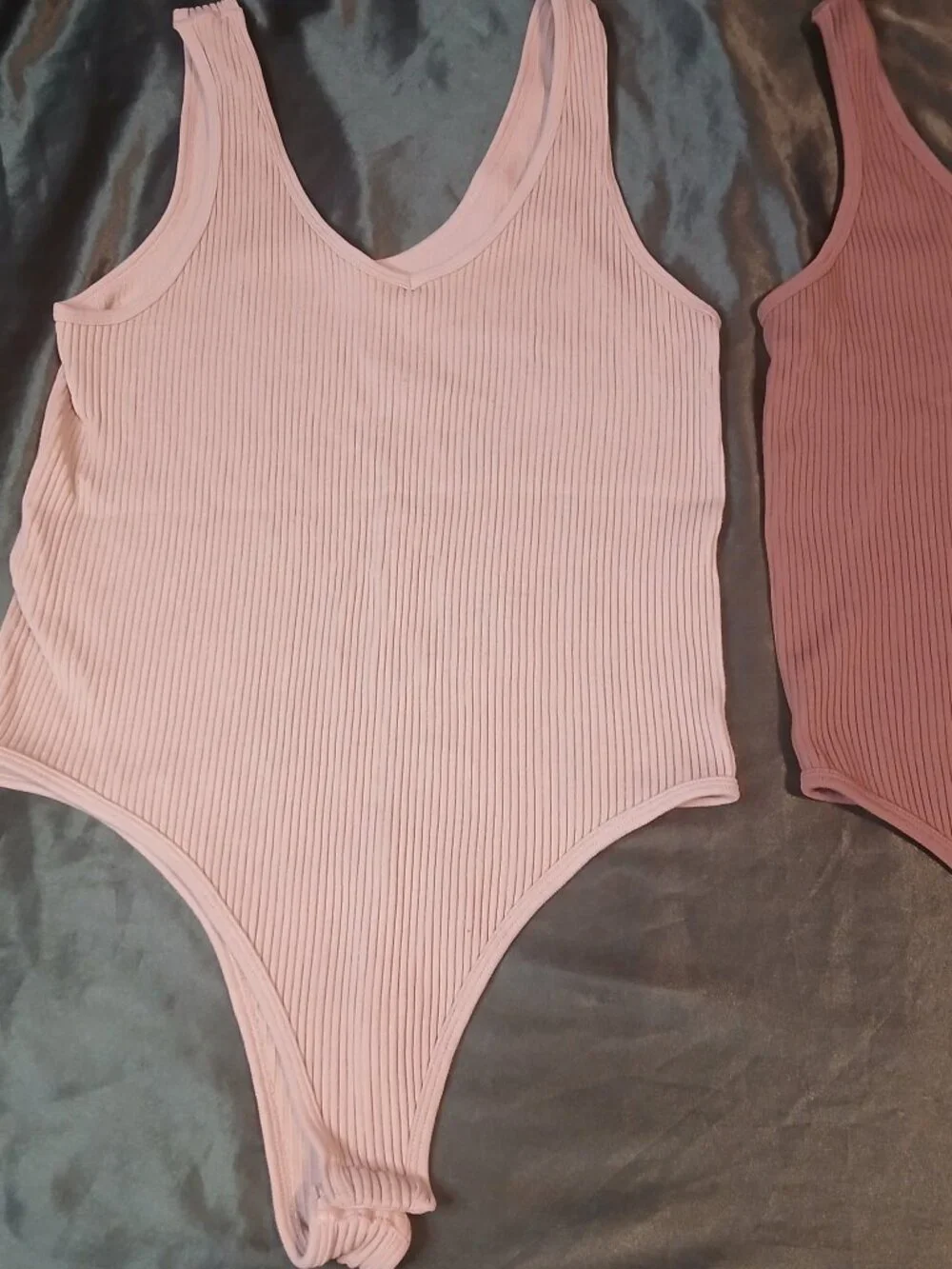 Gypsy + Jade Ribbed Tank Bodysuits 2-Pack – Beige & Terracotta – L/XL